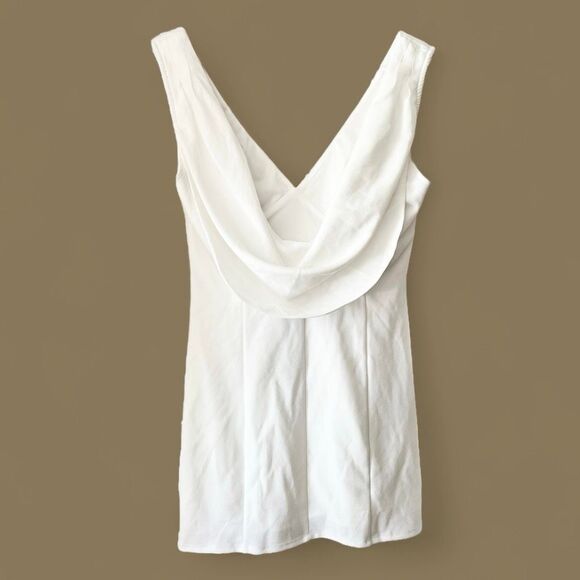 Lulus Perfection Bound White Sleeveless Cowl Back Mini Dress Size M NWT - Picture 7 of 10